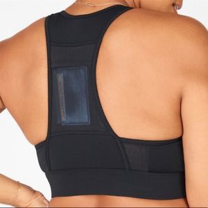 Fabletics On The Go Medium Impact Black Sports Bra L